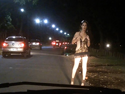Nicole naked on street Seductive Nicole stripping on the