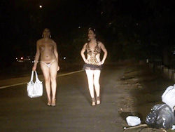 Nicole naked on street. Dirty Nicole posing fully naked on the street